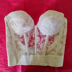 VTG 90s Bridal Longline Underwire Bra Bustier/Corset Size 34B